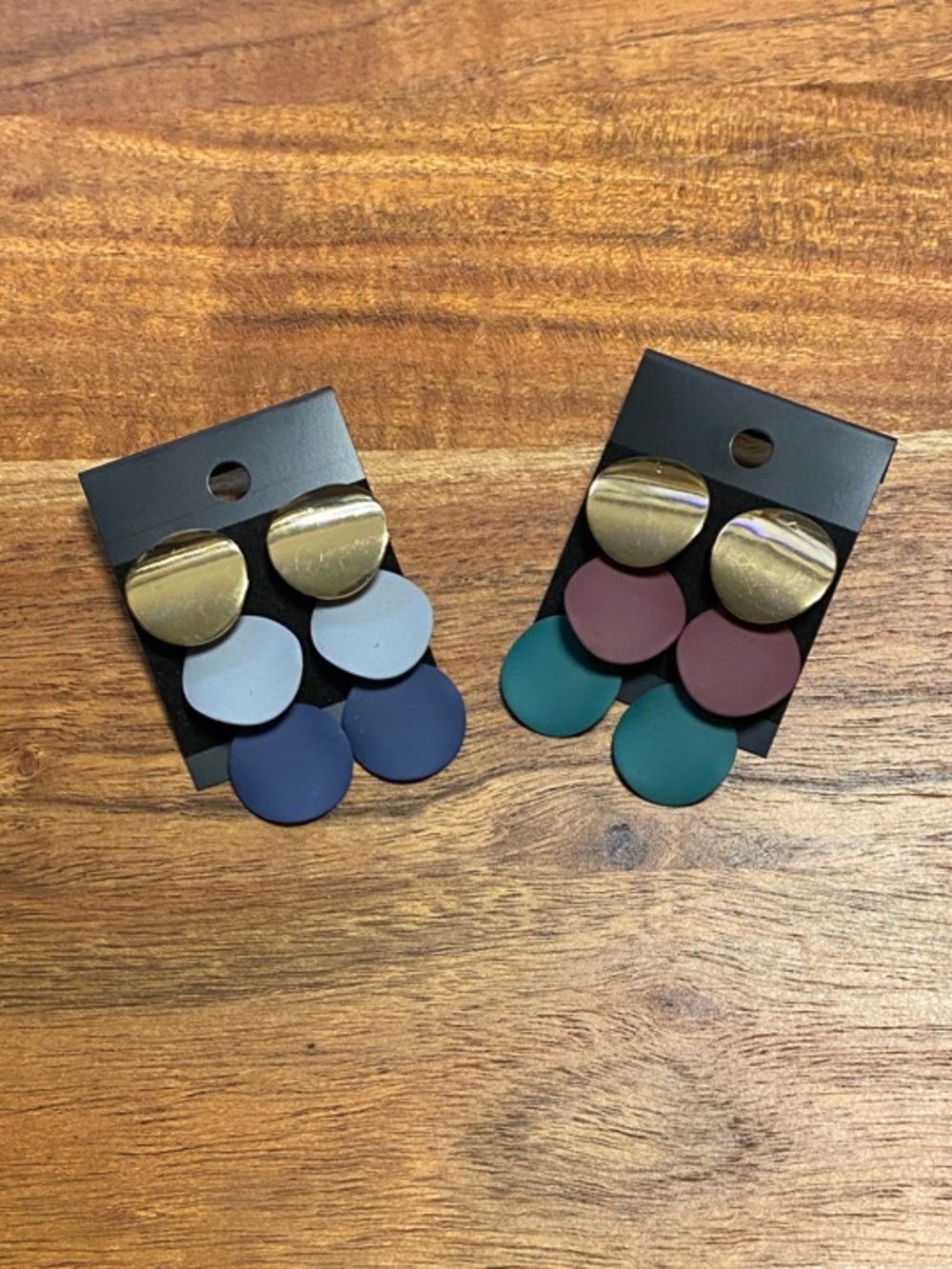 Modern color block/colorblock earrings 2 pairs